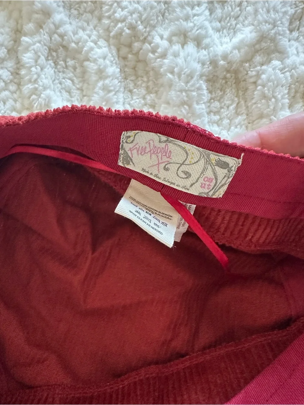 Free People Corduroy Baker Boy Hat in Wine Red